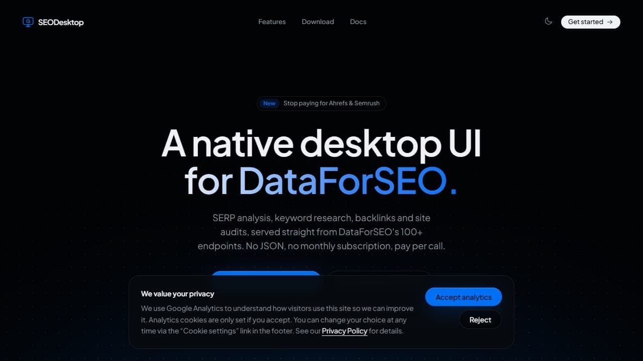 Screenshot von SEO Desktop